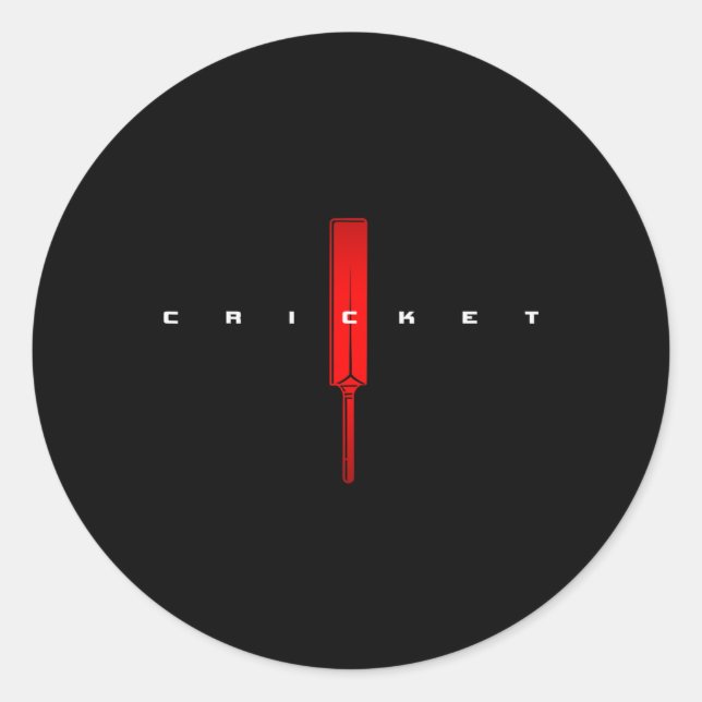 Sports Cricket Player  Classic Round Sticker (Front)