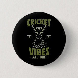 Sports Cricket Player Cricket Vibes 6 Cm Round Badge