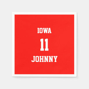 Sports Custom Candy Apple Red Paper Napkins