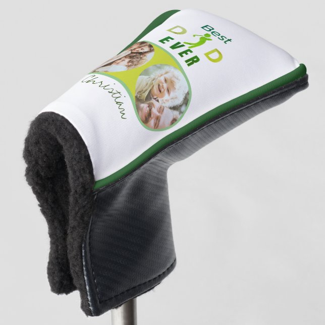 Sports Cute Best Dad Ever Photo Happy Father's Day Golf Head Cover (3/4 Front)