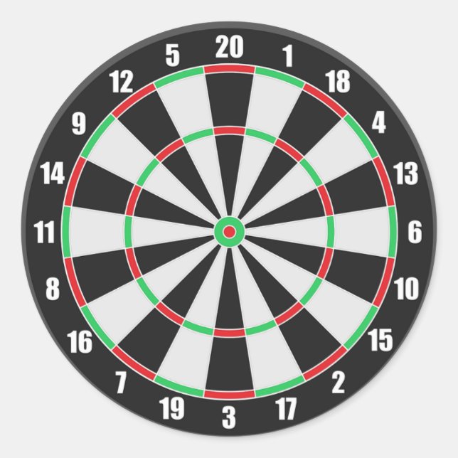 Sports Dart Board Classic Round Sticker (Front)