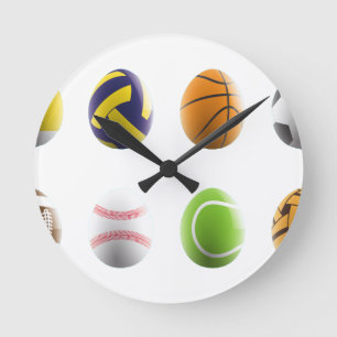 sports easter eggs round clock