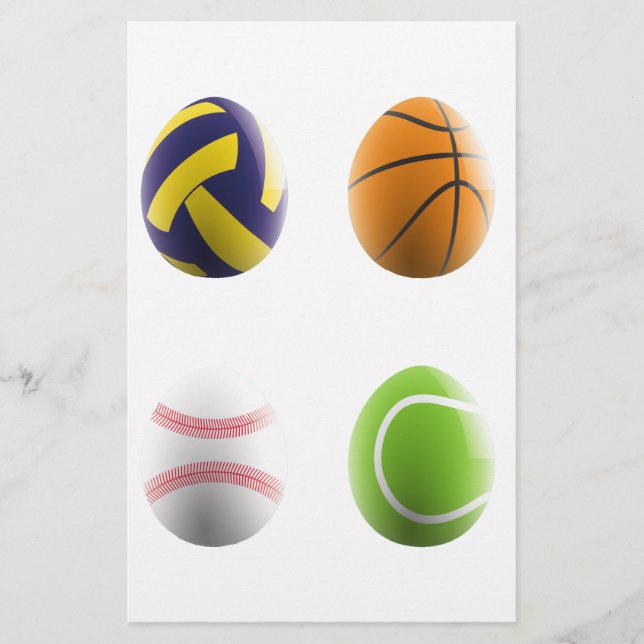 sports easter eggs stationery (Front)