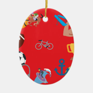 sports emoji ceramic tree decoration