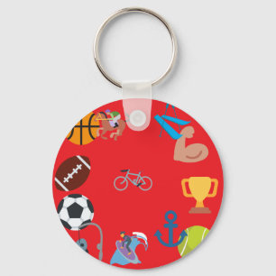 sports emoji key ring