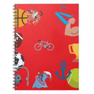 sports emoji spiral notebook