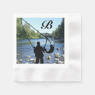 Sports Emphasis Fly Fishing fisherman Cocktail Napkin
