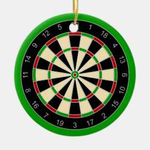 Sports Equipment - Dartboard 1 Ceramic Tree Decoration