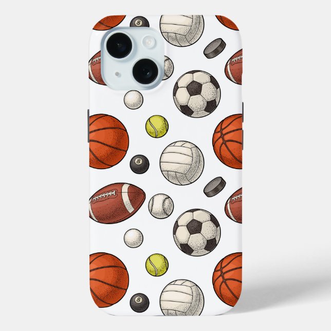Sports Equipment Pattern Case-Mate iPhone Case (Back)
