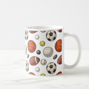 Sports Equipment Pattern Coffee Mug