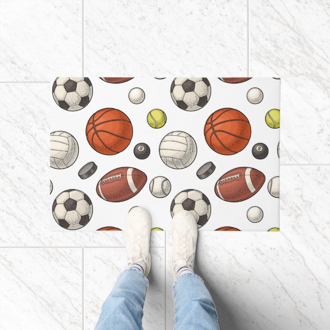 Sports Equipment Pattern Doormat (Indoor)