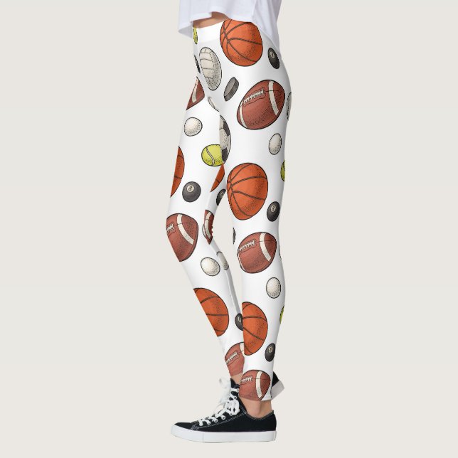 Sports Equipment Pattern Leggings (Left)