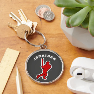 SPORTS FAN, BASEBALL, PERSONALIZED KEY RING