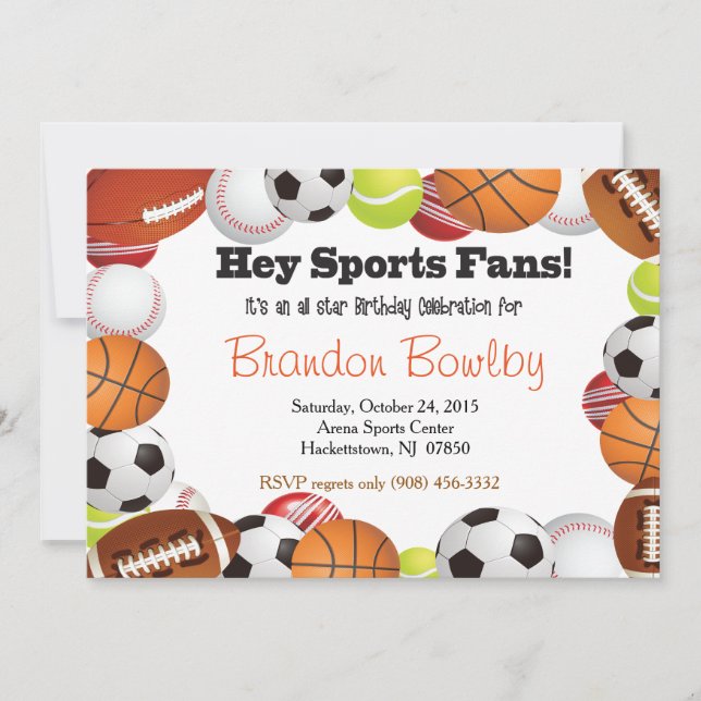 SPORTS FAN BIRTHDAY INVITATION (Front)
