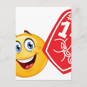 sports fan emoji postcard