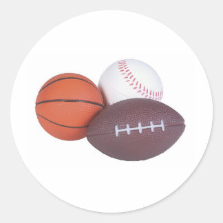 Sports Fan Gifts Basketball Baseball Football Classic Round Sticker
