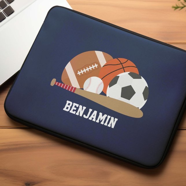 Sports Fan Personalised Kids Laptop Sleeve (Creator Uploaded)