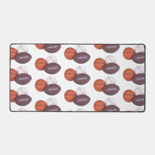 Sports Fans Players Baseball Football Basketball Desk Mat