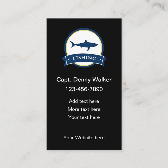 Sports Fishing Charter Boat Captain Business Card (Front)