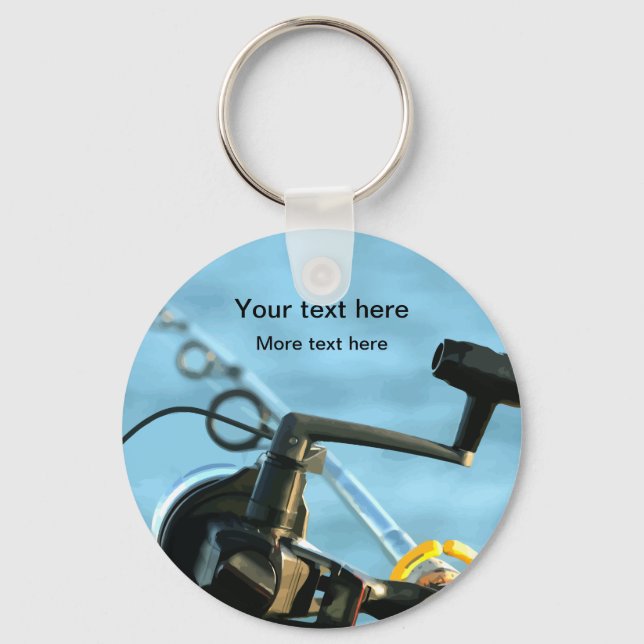 Sports Fishing Theme Custom Key Ring (Front)