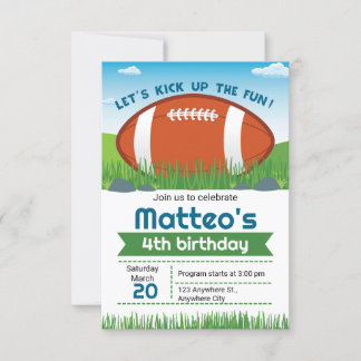 Sports Football Birthday Invitation