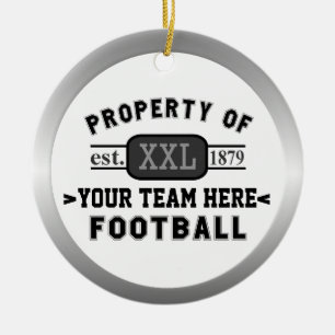 Sports Football Property of Your Team Customised Ceramic Tree Decoration