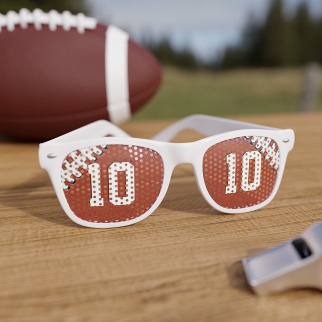 Sports Football Theme Birthday Sunglasses (A fun pair of football ball themed sunglasses. Just add your favorite number)