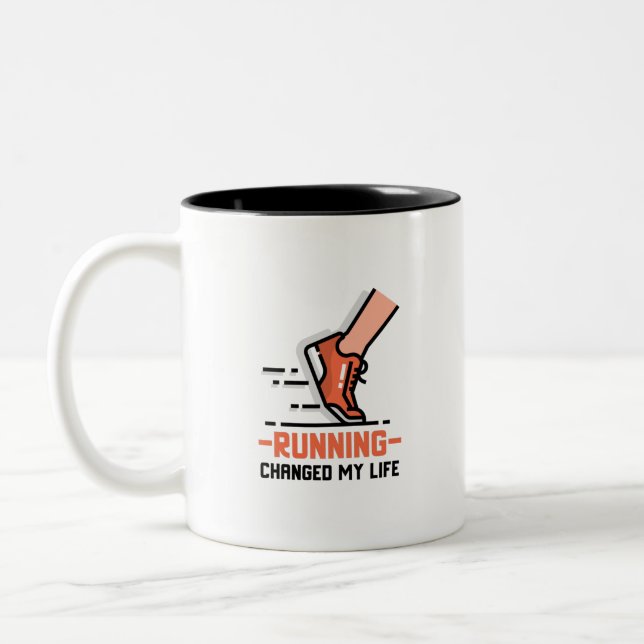 sports for runners Two-Tone coffee mug (Left)