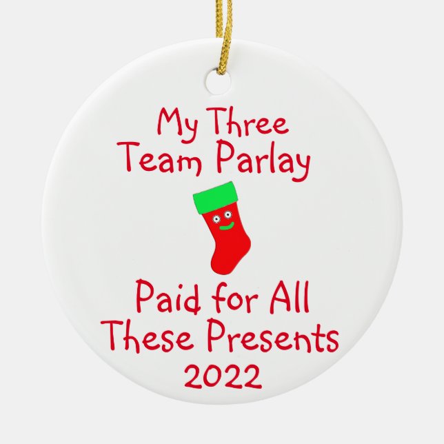 Sports Gambling Ceramic Ornament (Front)