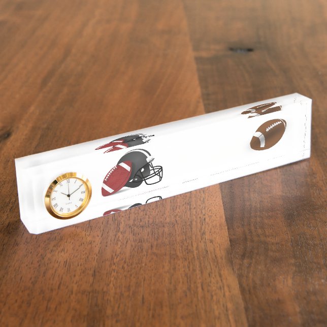 Sports Game Team Ball Football Coach Teacher Nameplate (Side)