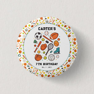 Sports Game Time All-Star Birthday Kids Sport 3 Cm Round Badge