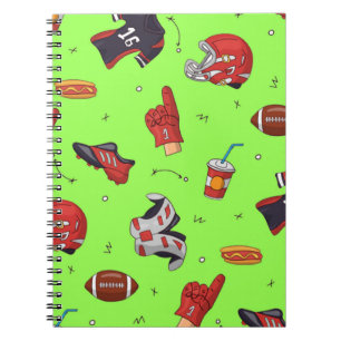 Sports gear on green notebook