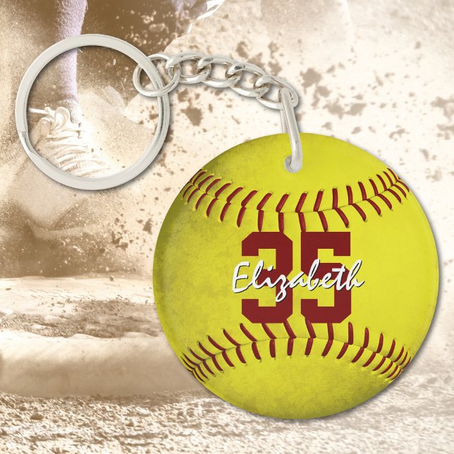 sports gifts with team name softball key ring (Creator Uploaded)