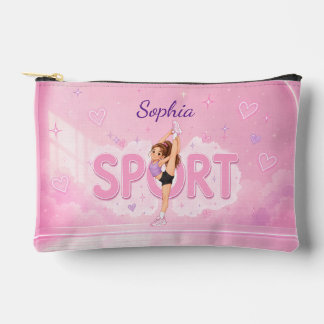 Sports girl- Acrobatics- Gymnast- Gymnastics- pink Accessory Pouch