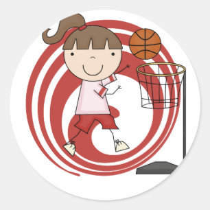 Sports Girl - Basketball Tshirts and Gifts Classic Round Sticker