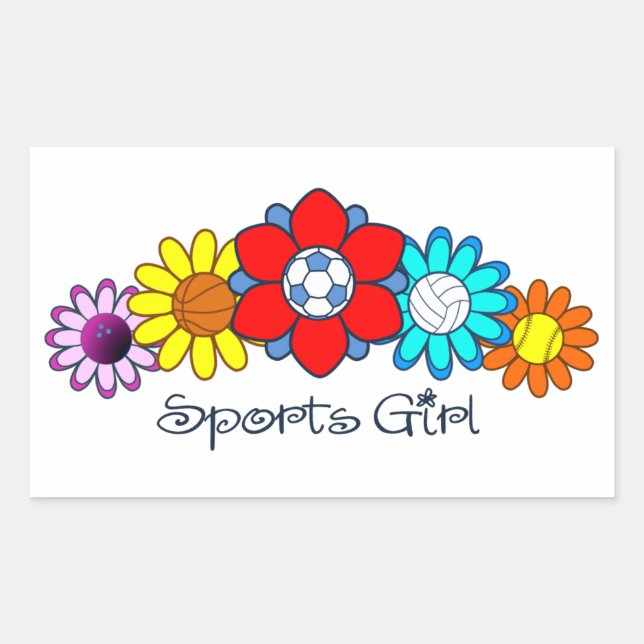 Sports Girl - Soccer Rectangular Sticker (Front)