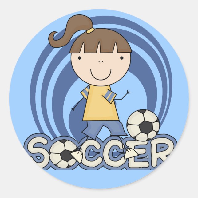 Sports Girl - Soccer T-shirts and Gifts Classic Round Sticker (Front)