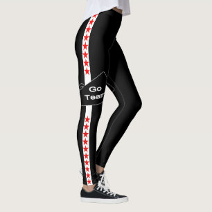 Sports Go Team Megaphone Stars Stripe Leggings