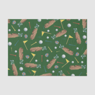 Sports Green Golf Equipment Pattern Tissue Paper