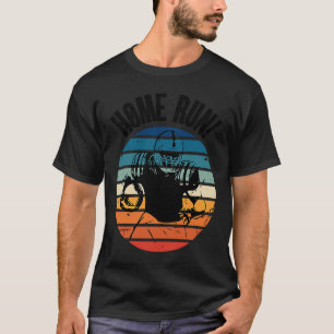 Sports Home Run Baseball Football Player Sunset T-Shirt