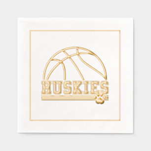 Sports Huskies Foil Napkins