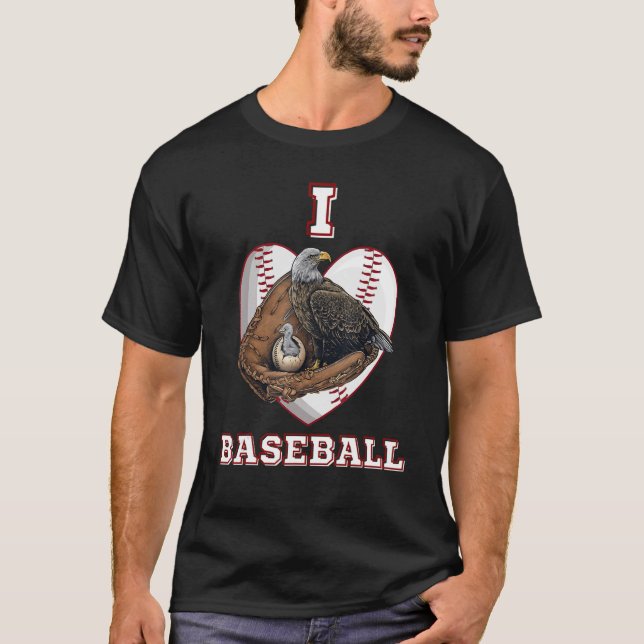 Sports in Nature Bald Eagle Family American Baseba T-Shirt (Front)