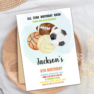 Sports Invitation, Sports Birthday Invitation