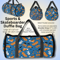 Sports Items Design, Orange White on Blue