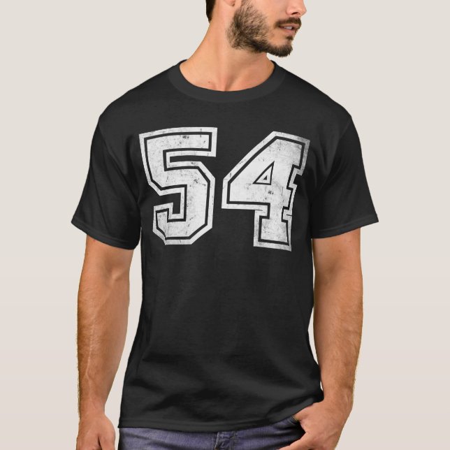 Sports Jersey Birthday Age Lucky No. Number #54 T-Shirt (Front)