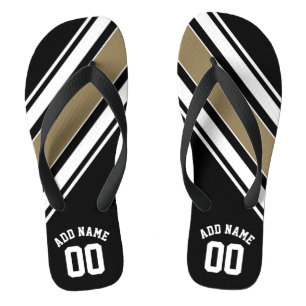 Sports Jersey Black and Gold Stripes Name Number Jandals