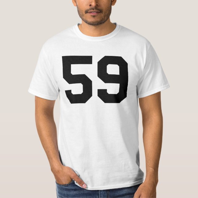 Sports Jersey Black Favorite Lucky Number #59 T-Shirt (Front)