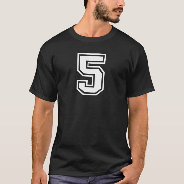 Sports Jersey Favourite Lucky Number #5 T-Shirt (Front)