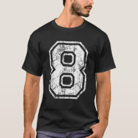 Sports Jersey Grunge Number 8 Fan Team Player Birt