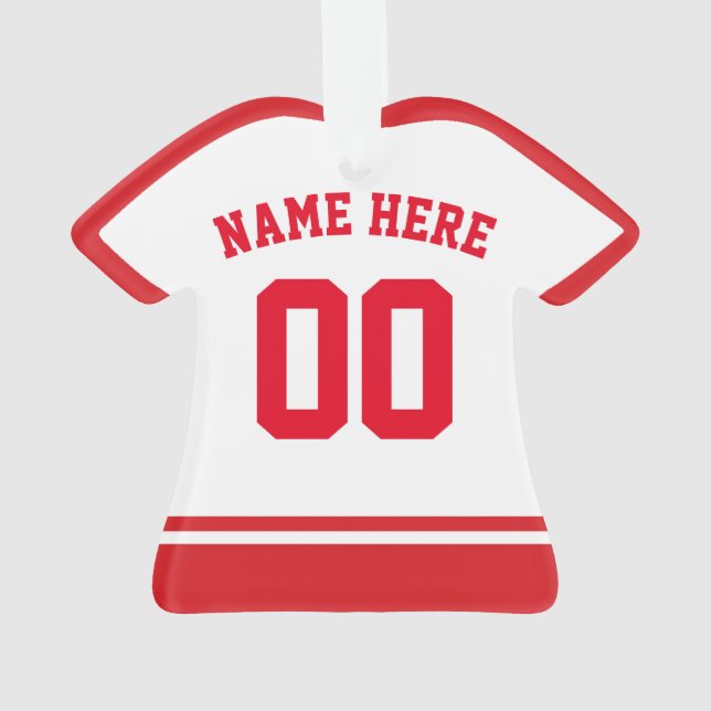 Sports Jersey Name & Number Back Print Template Ornament (Back)